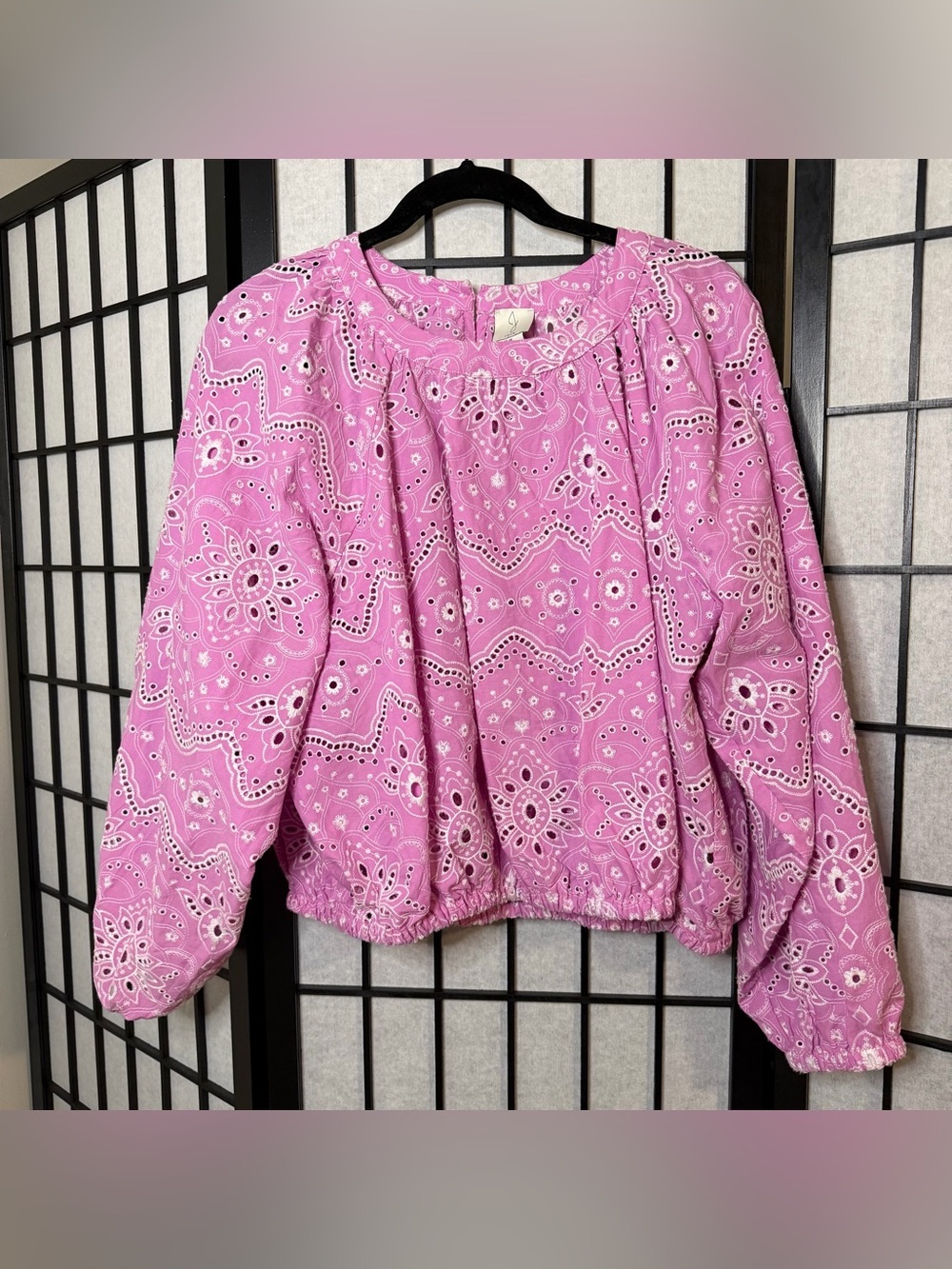 Joie Light Purple Eyelet Peasant Blouse Medium